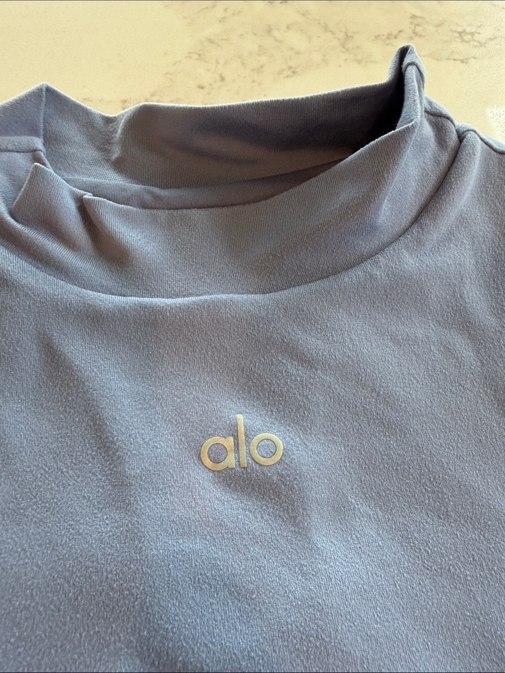 ALO Yoga Slate Blue High-Neck Crop Tank - Picture 2 of 3